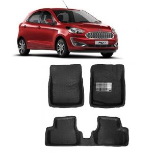 4.5D Car Floor Foot Tray Mats for Figo New  - Black